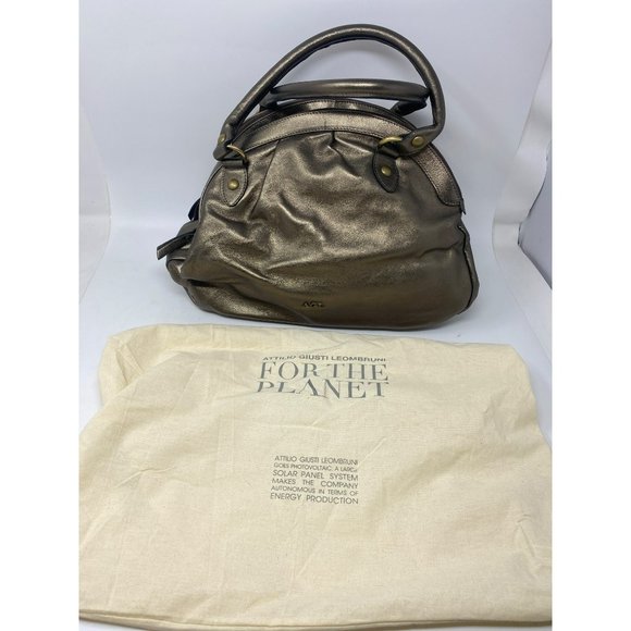 Attilio Giusti Leombruni bag Bronze Metallic Gold Leather Handbag AGL - Picture 1 of 16